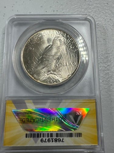 1925-S Peace US Silver Dollar, MS63 by ANACS, a SUPERB looking coin!!!! - Picture 6 of 6