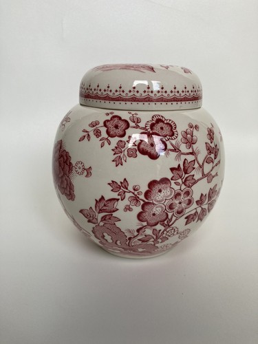 Masons Ironstone Manchu Ginger Jar Pink Red Rose