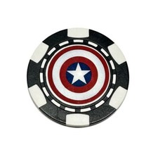 Captain America Shield Marvel Clay Poker Chip Golf Ball Marker Card Guard