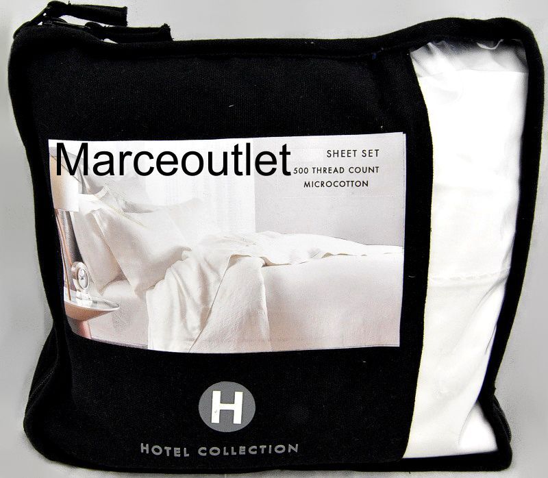 Hotel Collection 500 Thread Count MicroCotton QUEEN Sheet Set White eBay
