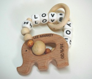 personalised wooden teething ring