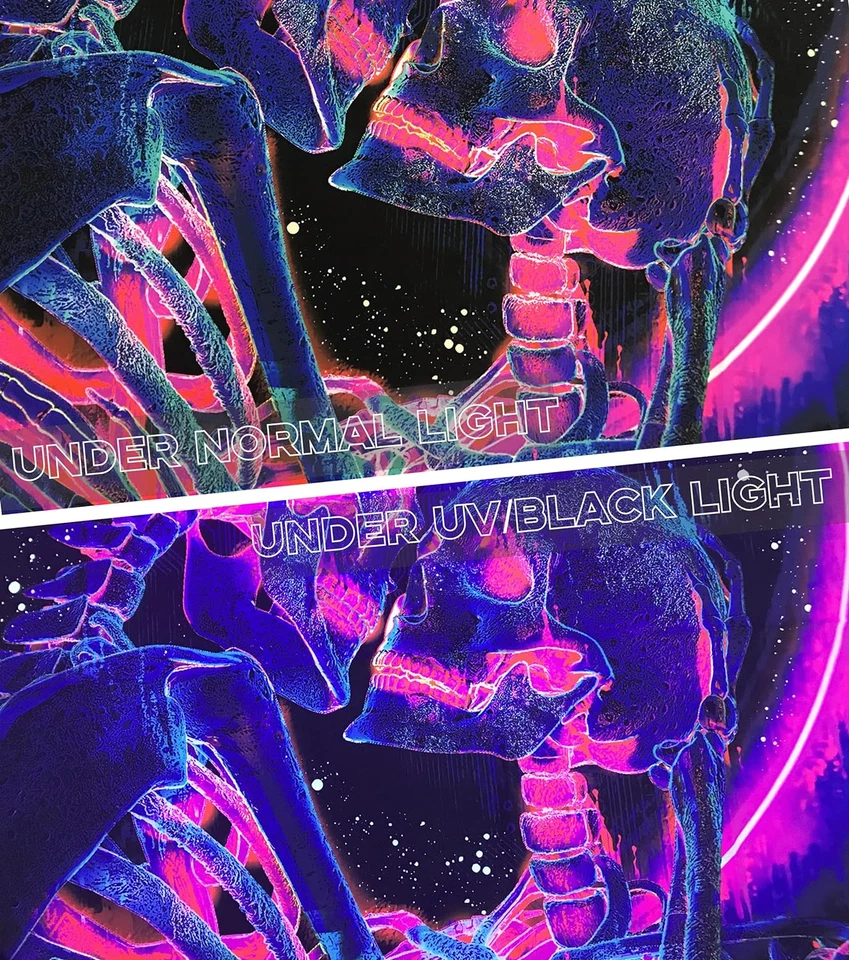 Tapiz Calavera Luz Negra Brilla en la Oscuridad Tapiz Besando Amantes Tapices Sk Foto 4 de 4