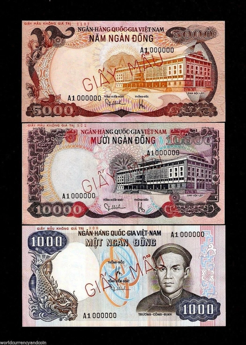 Vietnamese Paper Money Specimens 5,000 ₫ Denomination for sale | eBay