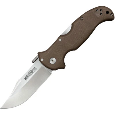 Cold Steel Bush Ranger, CPM-S35VN Clip Point Klinge, G10 Griff in braun, CS31A