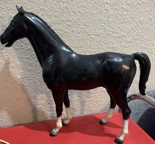 VINTAGE JOHNNY WEST ACTION FIGURE HORSE  BLACK THUNDERBOLT  MARX