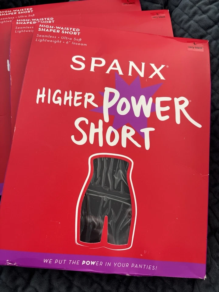 SPANX Mujer Cintura Alta Potencia Modelador Corto Negro Grande Sin Costuras NUEVO Foto 3 de 3