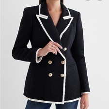 Express Tweed Double  Breasted TippedNovelty ...