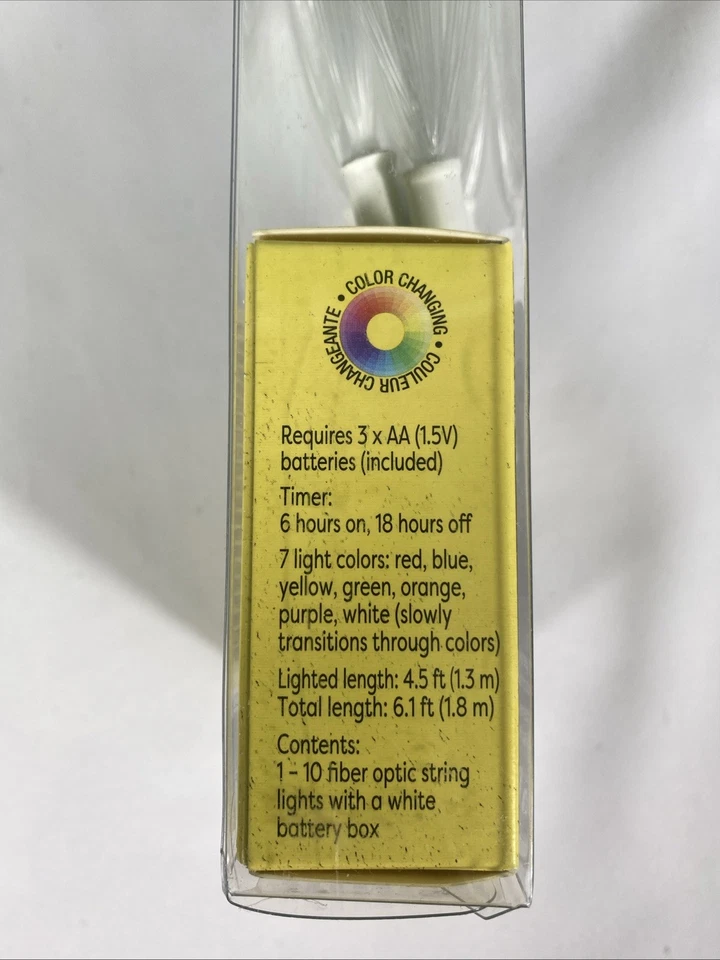 Ashland Multicolor Fiber Optic String Lights Multicolor 4.5 Ft Light Length NIB - Image 2 of 4