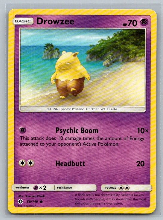 Drowzee 59/149 Common SM Base Set Pokemon Near Mint