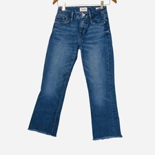 Frame Jeans Womens 23 Blue Le Crop Mini Boot Denim Stretch Mid Rise Raw Hem