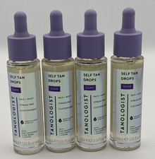 4 Bottles - NEW Tanologist Self Tan Drops Dark Face and Body - 1.01 oz