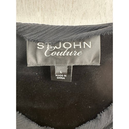 St. John Couture Black Silk Blend Tank Top Size Large Career Corporate Business - Picture 3 of 7