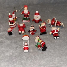 Lot of 12 assorted Wood Wooden Christmas Ornaments Santa 🔥‼️