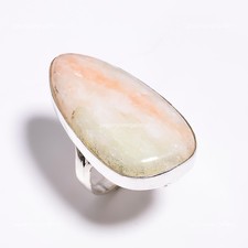 925 Sterling Silver Fancy Aventurine Gemstone Statement Daughter Ring Jewelry