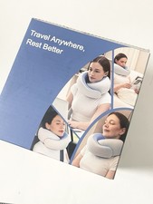 WENGTY Travel Neck Pillow Memory Foam Ergonomic Portable Lightweight, Gray