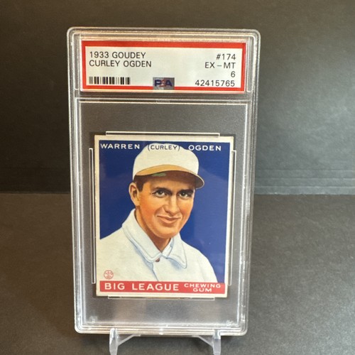 1933 Goudey BIG LEAGUE Baseball #174 Curley Ogden ROYALS - PSA 6 EX-MT 