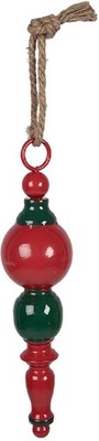 Clayre & Eef 6Y5979 Weihnachtsanhänger Metall rot-grün Ø8x33cm