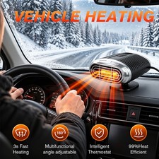 1000W Portable Heater Heating Cooling Fan Defroster Demister for Car Truck 12V