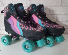 Rio Quad Roller Skates, Leopard UK Size 3 **great condition**