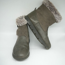 OshKosh B'gosh Toddler Girls Gray Faux Fur Lined Winter Ankle Boots Size 2