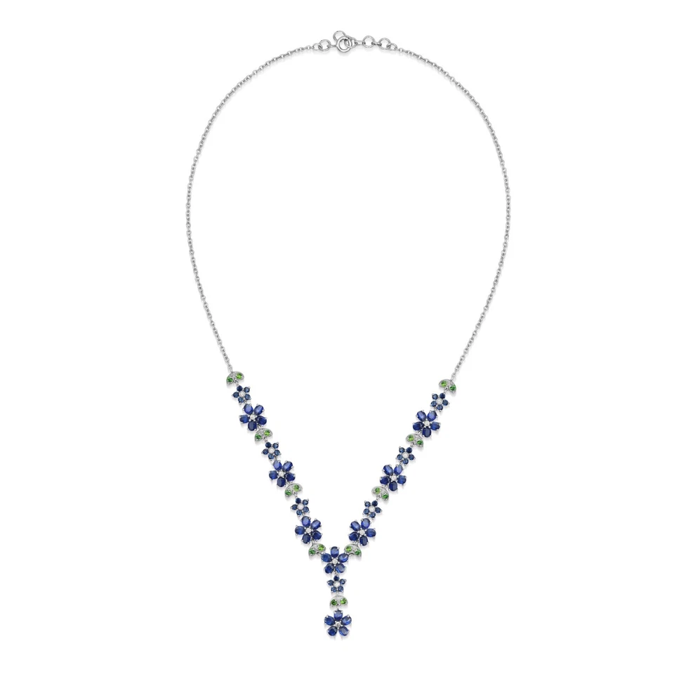 Collana gioiello in argento sterling 925 con pietra preziosa in cianite... - Immagine 2 di 3