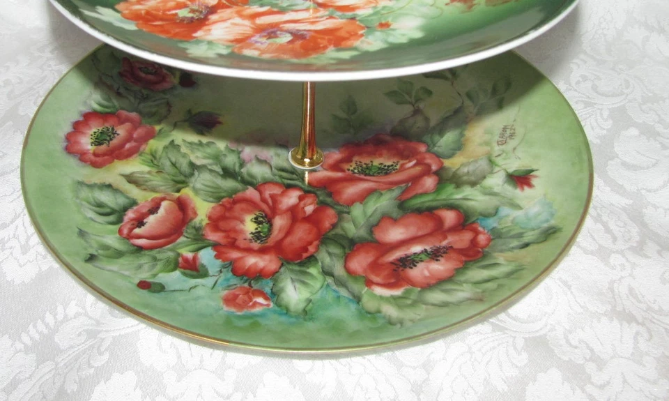 Заказная трехъярусная подставка для торта для чаепития с винтажными HPlates - Изображение 4 из 4