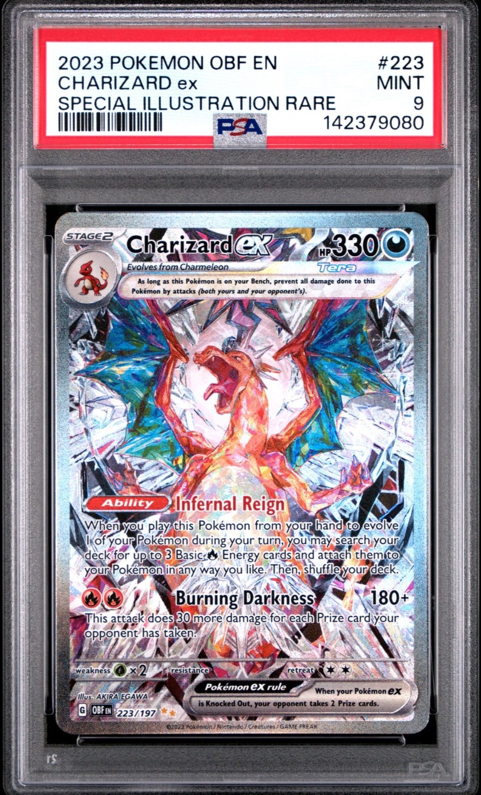 2023 Pokemon OBF En Charizard Ex Special Illustration Rare #223 PSA 9