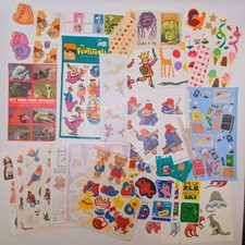 Vintage Sticker Lot Mrs. Grossmans Hallmark Powerpuff Pooh Flintstones 80s 90s
