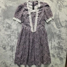 Vintage Jessica McClintock Gunne Sax Garden Floral Cottagecore Prairie Dress S/M
