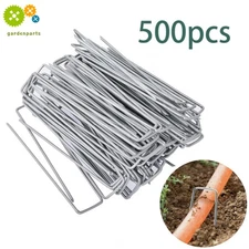 11 Gauge 6" Landscape Staples Garden Stakes Galvanized Sod Staples 500 Pack