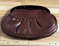 RARE Vintage Very Unique Mr Ralph Brown Vinyl Purse Plastic Handle