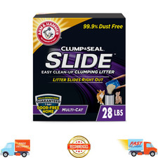 Arm  Hammer, Slide, Clumping Cat Litter, Scented, Multi-Cat, 28 lb, Easy Clean