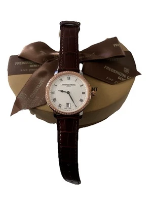 Montre Femme Frédérique Constant Slim Line Midsize Neuve Diamonds - Photo 1/4