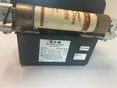 Eaton Cutler Hammer 2607D91G12 Visi Flex 100 Amp Disconnect Switch 100A Fuses - Picture 5 of 7