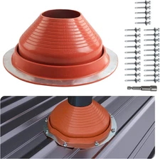 7 High Temp Roof Boot Kit Metal Roofing Flashing Boots with Screws Silicone Flex