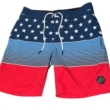 Patriotic swimming shorts men size 28 No boundaries Quick dry UPF 50 Stretch