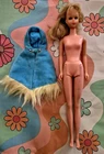 VINTAGE 11” MATTEL BARBIE FRANCIE DOLL 1960's TNT BLONDE W LASHES & BLUE PONCHO