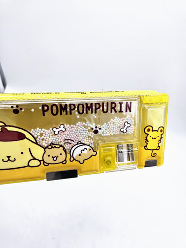 Estuche para lápices Sanrio Pompompurin caja estilo vintage sacapuntas nuevo bolígrafo caja perro gato - Imagen 2 de 7