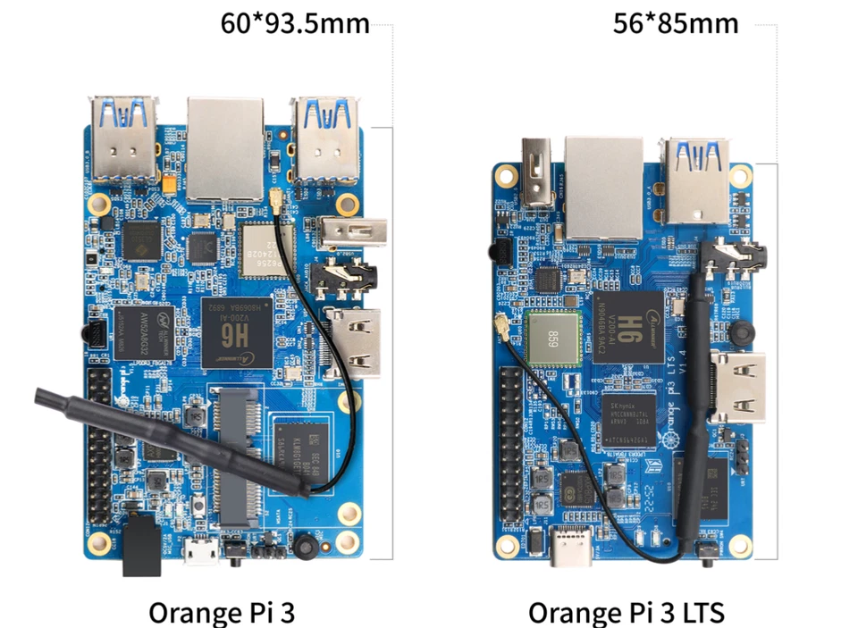 Orange Pi 3 LTS 2GB RAM 8GB eMMC |QuadCore ARM Cortex-A53 |Raspberry Alternative - Image 3 of 4