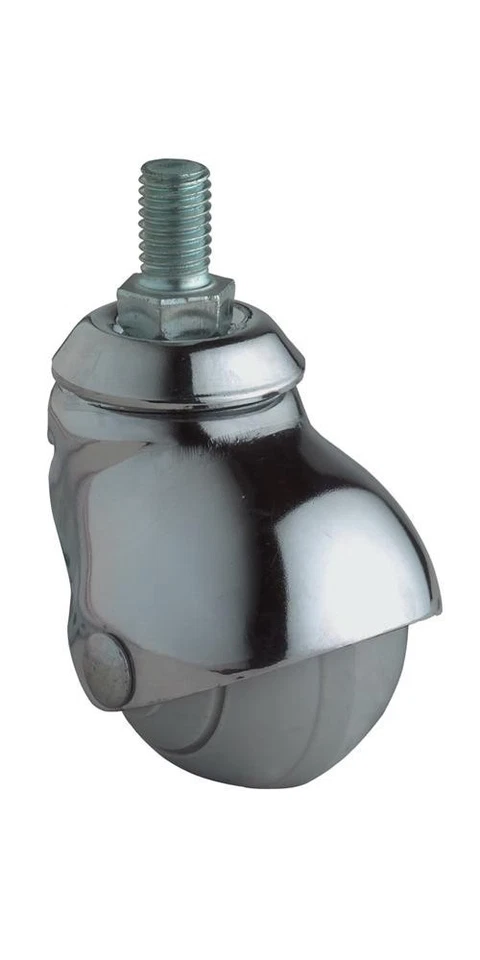 BS ROLLEN BS Rulli Rullo a Sfera Ruota Ø 40 mm Portata 30 kg M10 Gomma Grigio