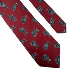 Vintage Robert Talbott Burgundy Paisley 28 oz Silk Tie Italy Hand Sewn USA 58"