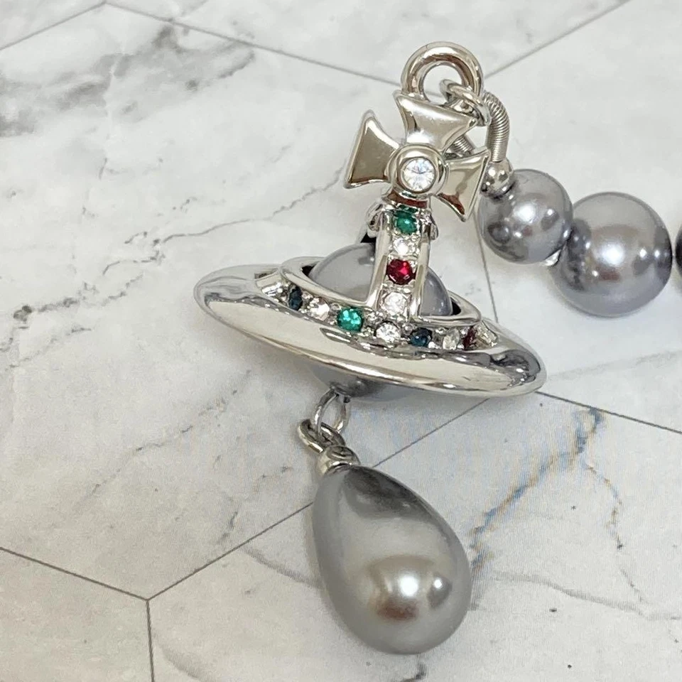 Vivienne Westwood Necklace Broken Pearl Gray Pearl drawstring - Image 4 of 4