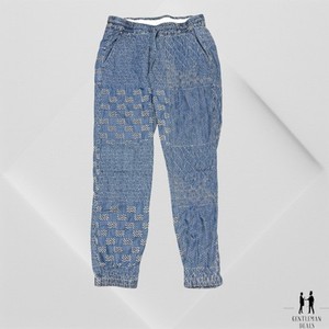 Johnny Was Biya Cher Embroidered Denim Pant Joggers Chambray Blue Elastic XS