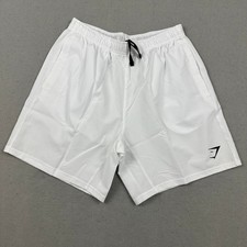 Gymshark Shorts Men Medium White Arrival Slim Fit Drawstring Running Training M
