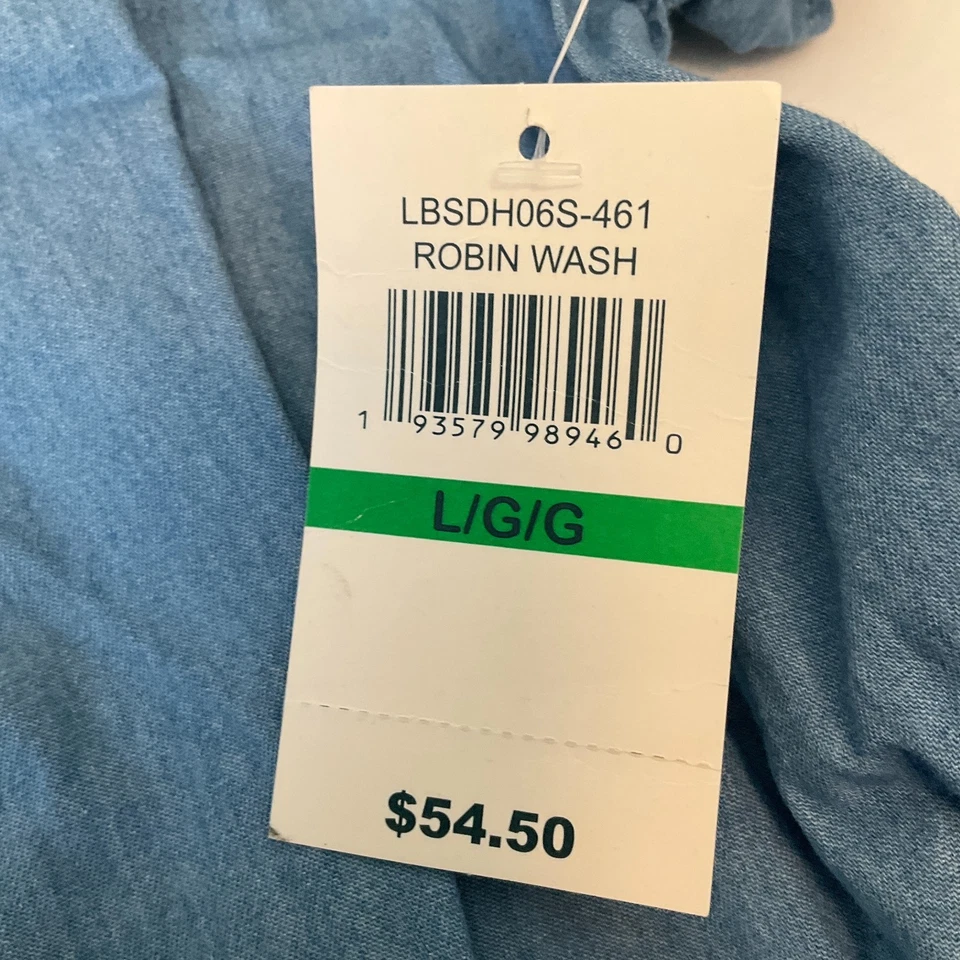 Vestido Lucky Brand Niña Talla L Azul Manga Corta Estampado Floral Botón Bolsillo Frontal Foto 4 de 4