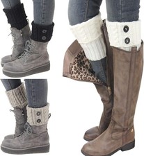 3 Pairs Womens Short Boots Socks Crochet Knitted Boot Cuffs Leg Warmers Socks