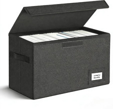 Comic Book Storage, Box 15.5" X 7.5" X 11.3", Collapsible Comic Short Box with L