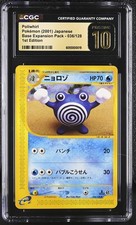 CGC 10 Pristine Japanese Poliwhirl 036/128 2001 Base Expansion Pack 1st Edition