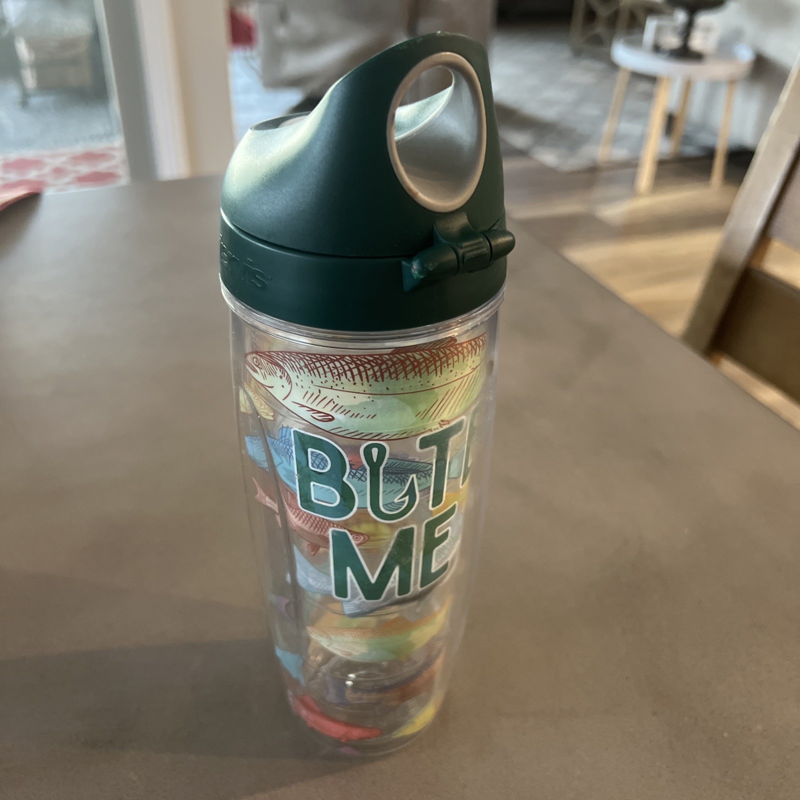 Travel Tumbler W/ Sealing Cover - Bite Me W/fish