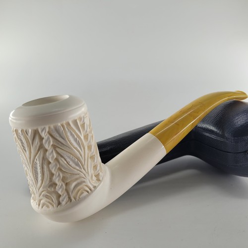 9MM Aged Vintage ornate Billard Block Meerschaum Pfeife handmade in 1990s CPW14 - Bild 10 von 11